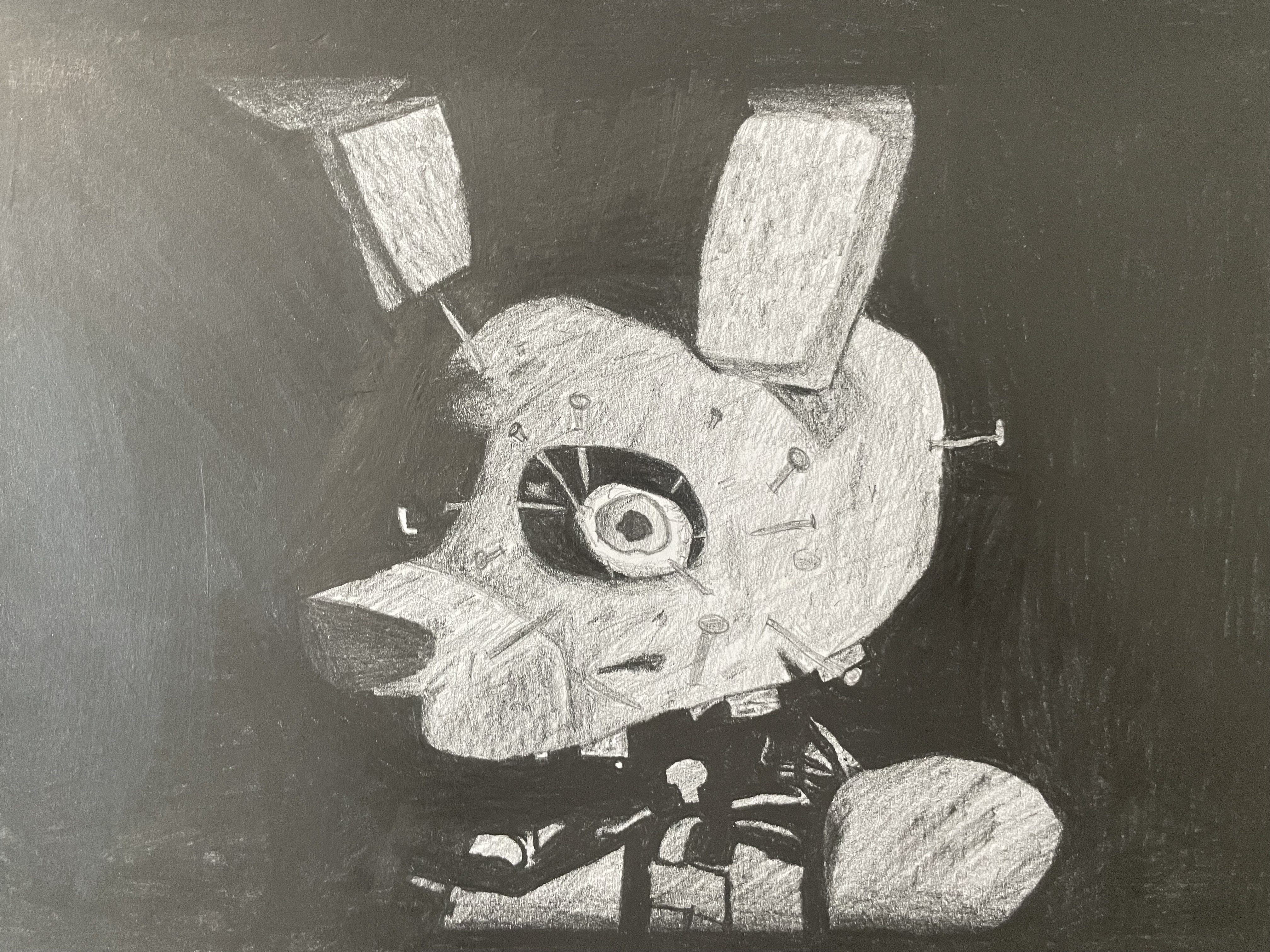 Maska — uhlíková kresba